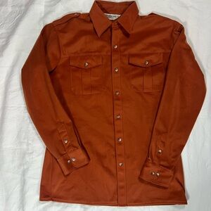 Vintage JCPenney Morro Bay Rust Suede-Feel Shirt Jacket Mens Medium